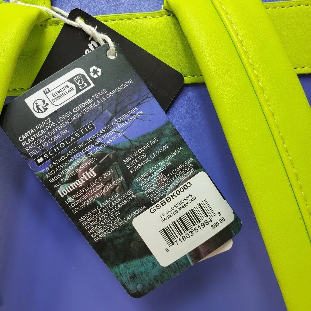 New Loungefly Goosebumps The Haunted‎ Mask Figural Glow-In-The-Dark Backpack